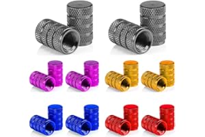 Senven 20Pcs Tapones de válvula de aleación de Aluminio. Válvula de neumático para Evitar Fugas de Aire para Coche, Moto, camión, Bicicleta, Válvula de neumático Universal - 5 Colores.