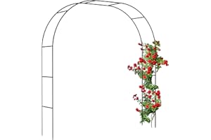 Relaxdays Arco per Rose Rampicanti da Giardino, H: 250 cm, Larghezza Regolabile, Sostegno per Piante, in Acciaio, Nero