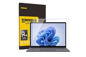 Adeway Tempered Glass Screen Protector for Microsoft Surface Laptop 6/5/4/3 15 inch, 9H Hardness, HD Clear, High Sensitivity, Easy Bubble-Free Installation with 'Hinge' Method, 1 Pack