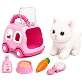 Oyuncak Sesli Işıklı Y&uuml;r&uuml;yen Hareketli K&ouml;pek Kedi Tavşan Taşıma &Ccedil;antalı Aksesuarlı Set Taşınabilir &Ccedil;anta Emekleme Oyuncağı Ak