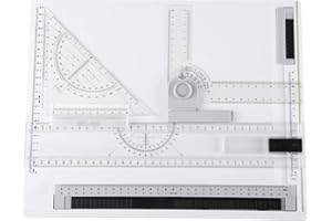 Jinsihou A4 Drawing Board Set Metric System 38x30cm Technical Drafting Painting Writing Drawing Graphic Architectural Sketch Table with Clear Rule Parallel Motion and Adjustable Measuring Angle