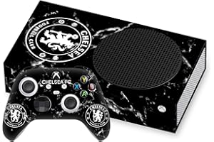 Head Case Designs Officially Licensed Chelsea Football Club Black Marble Mixed Logo Matte Vinyl Sticker Gaming Skin Decal Cover Compatible With Xbox Series S Console and Controller Bundle