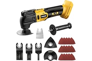 TASDISE Oscillating Multi-Tool, Cordless Oscillating Tools for DEWALT 20V Battery, 6 Variable Speeds, 4°Oscillation Angle, Brushless Multitool with 22Pcs Accessories for Cutting Sanding (No Battery)