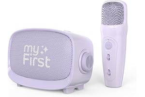 myFirst Voice 2 Przenośny interaktywny mikrofon i bezprzewodowy głośnik Bluetooth Karaoke z funkcją wzmacniania echa, zabawne efekty głosowe dla chłopców i dziewcząt (kolor fioletowy)