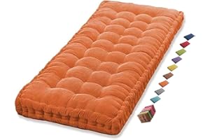 ILIEMAO Coussin Matelas Assise Dossier pour Banc de Jardin balancelle canapé 1/2/3 Places Coussin pour Banc de Jardin Exterieur Interieur 170 cm sur Mesure 110x50 Coussin pour Banc 150 cm(Orange 1c,60x30 cm 2