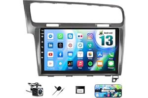 CAMECHO Android 13 Radio de Coche para VW Golf 7 MK7 2013-2018 con Carplay Wireless Android Auto,Pantalla 2 DIN 10 Pulgadas con GPS HiFi WiFi FM/RDS Bluetooth y USB +Cámara Trasera