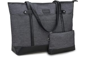 RAVUO Borsa Donna Grande, Elegante Laptop Tote Bag Università Borsa Lavoro Porta PC 15,6 Pollici Borse Tracolla Porta Business Ufficio Nera