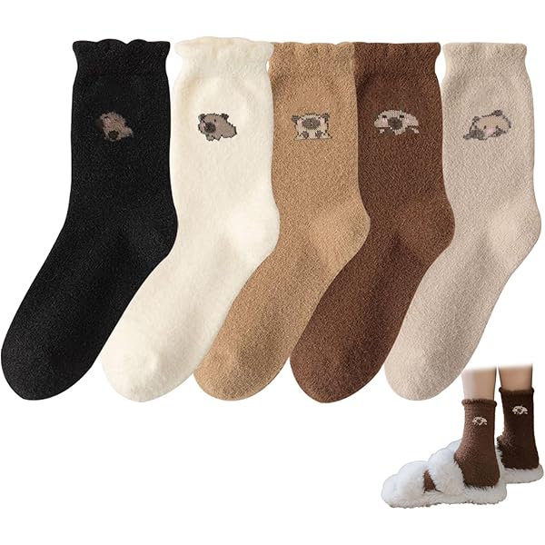 SKIPTHYBER Capybara Sokken voor kinderen, 5 paar sokken voor meisjes en jongens, cartoon sneakersokken, grappige sokken, grappige dieren, katoenen sokken, crew sokken, winter, zomer, maat 33-37