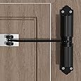 Joyzzz Automatic Door Closer, Safety Spring Loaded Door Closer, Overhead Fire Rated Door Closer with Adjusting Rod and Screws, Automatic Hydraulic Door Closure Suitable Home and Office (Black)
