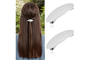 ‎WUISOLQP 2 Stück Französische Haarspangen Damen, Damen Haarspange, Gold Dutt Haarspange Metall Haarhalter Clips Minimalistische Haarspangen Dekorativer Haarschmuck für Frauen und Mädchen (Silber)