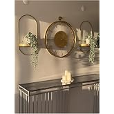 MetaQuartz Aksesuar Chakra ROMA (GOLD) - Full &Ccedil;elik - Roma Rakamlı - (Pilli Led) - Modern Duvar Saati Sarı 60 x 70