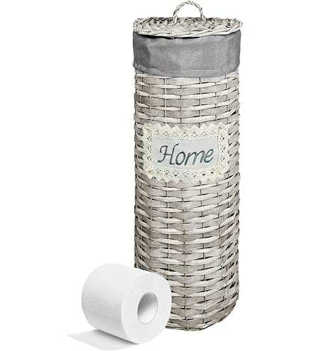 Elinzine Cesto Porta Carta Igienica In Rattan Sintetico, Contenitore Per 6 Mega Rotoli, Con Maniglie E Sciarpa Decorativa, Per Bagno E Lavanderia