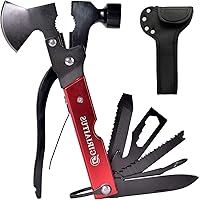 Multifunktionswerkzeug 18-in-1 Multitoolaus Edelstahl Tragbar Hammer Jagdzubehör für Camping, Wandern, Notfall und Überleben im Freien, Geschenke für Mann