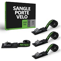 KOSHIFU Lot De 10 Sangles D'Arrimage Avec Boucle Réglable 2x40 Cm – Sangles à Cliquet Noires Antirouille Pour Moto, Vélo, Bagages Et Fixation Solide