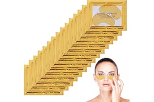 SHIWUYOU 14 Pares Crystal Collagen Gold Gel, Mascarilla para Ojos Antiojeras,24 Quilates Parche Hidratante Para Ojos Hombre Y Mujer Con Colageno, Anti Edad Mascarilla Facial Contorno de Ojos