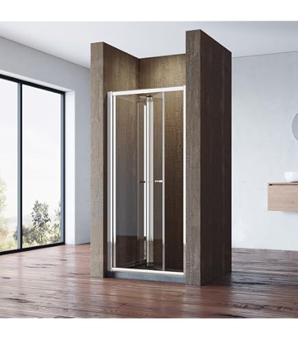 Alpenberger Duschtür Für Nische – Klarglas Mit Antikalk, 100 X 195 Cm, Drehtür Mit Wandprofil