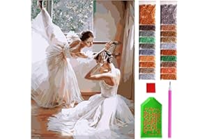 ARTULIO Diamond Painting Kit Completo - Due ballerine che si preparano per l'esibizione - 30x40cm - Pittura Diamante Fai da Te, Decorazione per Casa e Pareti