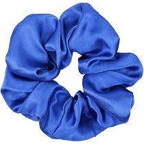 6 Stück Blaue Samt-Haargummis Für Damen – Weich, Elastisch, Für Dickes Haar