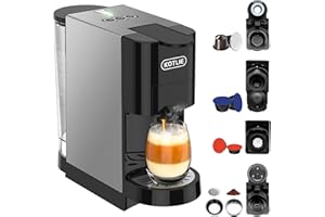 KOTLIE AC-513HF Macchina da caffè multifunzione 5 in 1 per NES/per DG/Caffè in polvere/ESE(44 mm)/per a modo mio, per tazze alte (Nero)