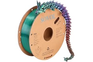 Sovol Tri Color Silk PLA filament 1,75 mm, do drukarki 3D, 1 kg, jedwabny brąz/liliowy/zielony, trójkolorowy filament Coextrusion PLA Shiny +/-0,03 mm