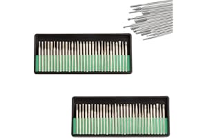 VISSQH 60 Piezas Juego de Brocas de Diamante con 3 mm Vástago, Fresas Diamante para Accesorios Dremel,para pulir madera, porcelana, piedra, vidrio, amolar, grabar y pulir