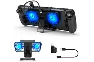 DOOHOEEK RGB Cooling Fan for Valve Steam Deck & Nintendo Switch OLED, Cooling Fan Dock with Stand & USB C Adaptor, Steam Deck Cooler USB C Powered with Adjustable Speed & Blue RGB Lighting