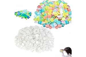 PDDENALITY 300pcs Glow In The Dark Pebbles, White Stones for Garden Coloured Stones for Gardens Fish Tank Gravel Garden Pebbles Absorbs Light To Glow At Night, for Fish Tank Decor Gardens Pathway DIY Crafts
