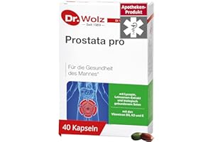 ‎DR. WOLZ Dr. Wolz Prostata pro, speziell für die Gesundheit des Mannes, mit Vitaminen, Lycopin, Leinsamen-Extrakt und biologisch gebundenem Selen, 2x20 Kapseln
