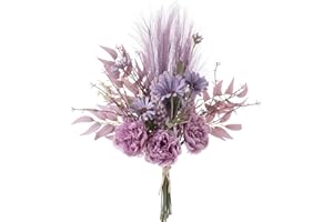 KIRIFLY Kunstblumen Künstliche Pflanzen Blumen Deko Seidenblumen Pfingstrose Blumenarrangements Kernstück Hochzeit Blumenstrauß(lila)