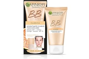 Garnier Skin Active BB Cream Clásica Perfeccionador Prodigioso para Pieles Normales, Tono Claro SPF15 con Vitamina C - 50 ml - 2 unidades