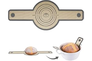 Huglux Silikonbrödsele för holländsk ugn, återanvändbar bakmatta med långt handtag för överföring av surdeg, bakrem med degsk