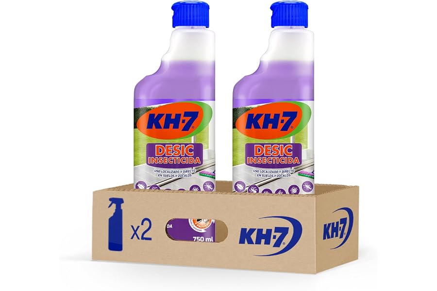 KH-7 Desic Insecticida, Elimina y protege de insectos rastreros tu hogar, Aroma a Lavanda, Pack de 2 x 750 ml