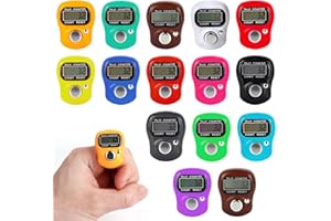 FENGQ Elektronische Fingerzähler, 15 PCS Mini Finger Counter, Elektronischer Rundenzähler, 5 Stelliger LCD Rückstellbarer, für Golf, Schulen Sporttreffen(Mischfarbe)