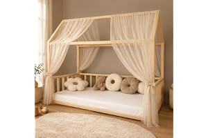 Baby Fancyroom Universell sänghimmel för barnsäng, i högkvalitativt tyll, 2 stycken, sänghimmel (beige, 340 cm)