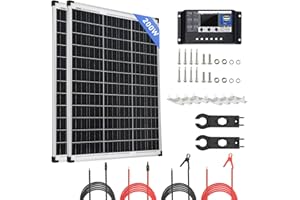 SARONIC Kit Panneau Solaire 200W 12 Volt Module PV à Haut Rendement avec Contrôleur de Charge 30A pour Camping-car, Remise, Caravane, Bateau