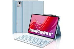 Occtingkind Cover per Lenovo Tab M11 2024, Custodia con Tastiera Retroilluminata 7 Colori, Tastiera Bluetooth Italiana per Lenovo Tab M11 TB330FU/TB300FC 11 Pollici, Staccabile, USB-C, Blu cielo