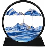 FEBLICH 3D Moving Sand Art Picture Glass Liquid Painting Natural Landscape Showpieces for Home Decor, Antique Gifts for Kids,
