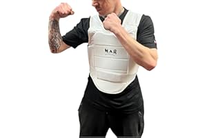 MAR INTERNATIONAL WKF-Style Karate Chest Guard & Body Protector | Martial Arts Belly & Rib Armour for Kids & Adults | Taekwondo, MMA, Kickboxing, Karate Training Upper Body Protection Gear