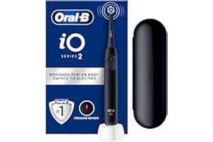 Oral-B iO2 Night Black Electric Toothbrush, 1 Toothbrush Head, 1 Travel Case, Designed by Braun