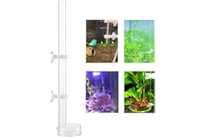 niCWhite Acrylic Shrimp Feeder Tube Feeding Dish Tray, Shrimp Feeding Tube for Fish Tank Aquarium Shrimp Fish, 30cm, with 2 Suction Cups