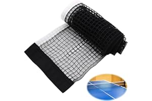 KKVOGMLE 1 Stück Tragbares Tischtennisnet, Polyesterfaser Tischtennis Ersatznetz, 180cm*15cm Ersatz-Netz für Tischtennisplatten, Schwarz Ping Pong Netz Tischtenniszubehör für Outdoor & Indoor