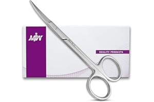 Ciseaux à ongles professionnels MJW pour femmes – Ciseaux de manucure et cuticules pour les ongles des mains et des pieds, les sourcils et l'entretien du visage, en acier inoxydable incurve