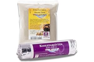 ‎BEEMEN Räucherkomplett-Set – 10 Stück Ø3,3cm Räucherkohle + 200 g Räuchersand für Harze, Weihrauch & Duftzeremonien in Räucherschalen