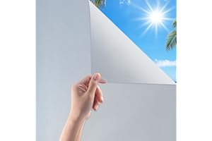 SOSAYET Pellicola Oscurante per Vetri 44.5cm x 200cm Pellicola per Vetri Finestre Autoadesiva Opaca per Finestre, Privacy per Ufficio Bagno Camera da Letto Sala di Riunione