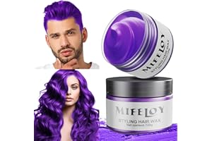 COUKULA 4,23 Unzen Violett Temporäre Haartönung, Purple Instant Hair Cream Mud, Natürliche Haarfarbe Frisur Pomade, Unisex Styling Haartone Wax, 120g Violet Haar Wachs für Party Cosplay Halloween Weihnachten