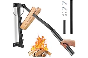 Ricyea Holzspalter Manuell Wandhalterung Brennholzspalter für Weichhölzern Anzündspalter Wandmontage Handholzspalter Spanmesser mit langen Handgriff für Camping, Gartenhaus (Typ-A)