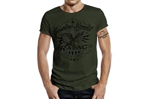 Gasoline Bandit Original Biker Camiseta: Born in Bonneville Oliv