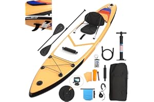 JUMMICO Stand Up Paddling Board, 330 x 76 x 15 cm, Planche de Sup Gonflable, Stand Up Paddle 2-en-1 avec siège de Kayak et Accessoires, jusqu'à 160 kg, idéale pour Le Surf, la pêche et Le Yoga.