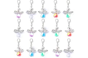 YIEUR 40 ciondoli a forma di angelo custode, in metallo, per matrimonio, battesimo, Natale, comunione, cresima, regalo per ospiti, angelo custode, compleanno, fatti a mano