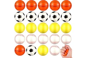 LOEPENLE 24 mini piłki sportowe, antystresowe, mini piłeczki antystresowe, mini piłeczki redukujące stres, zabawki antystresowe, piłeczki do wyciskania (mini piłka antystresowa)